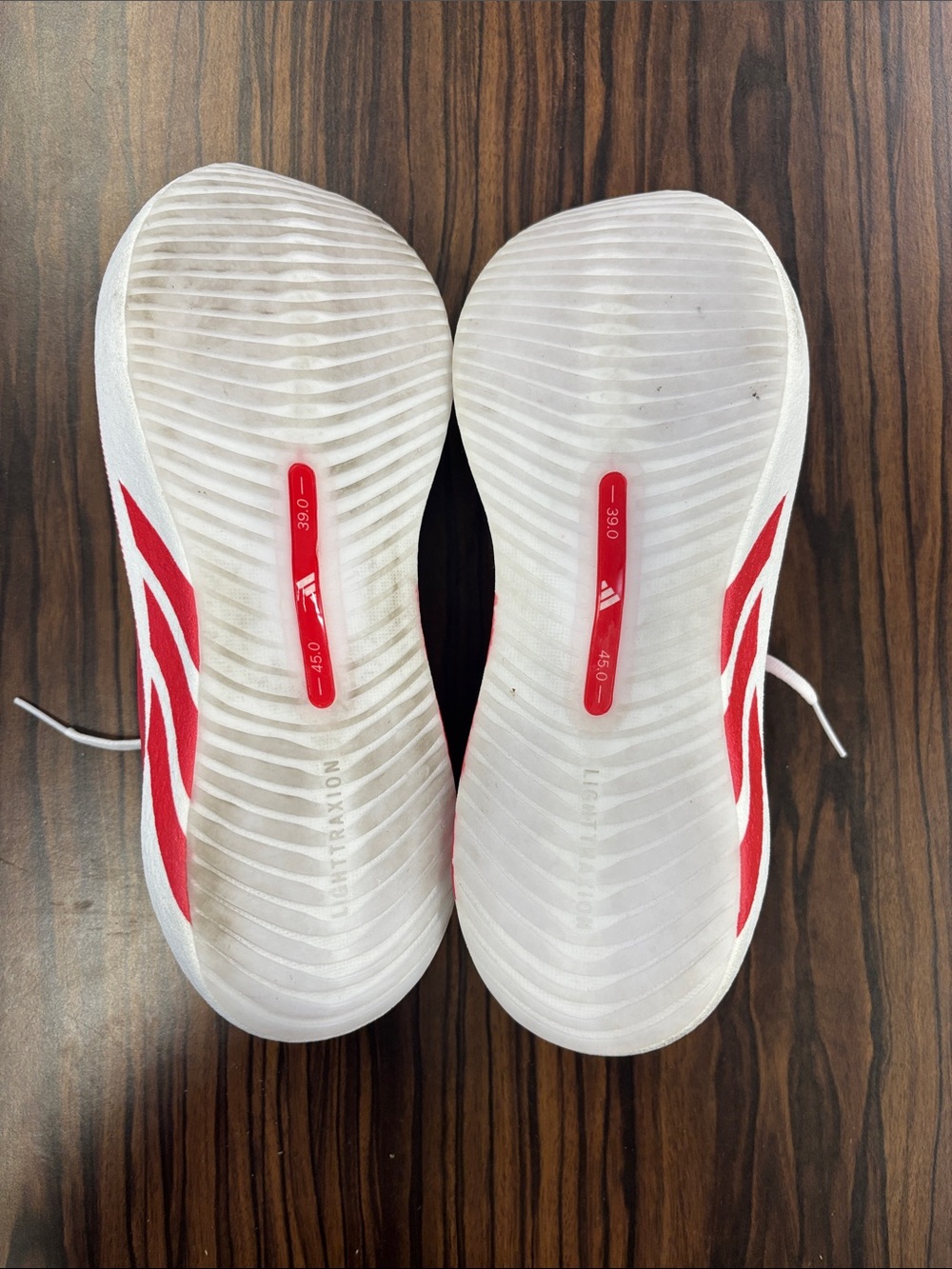 adidas - Mens Hyperboost Edge Running Shoes, size 9.5 US mens, color red/white. - Picture 4 of 5